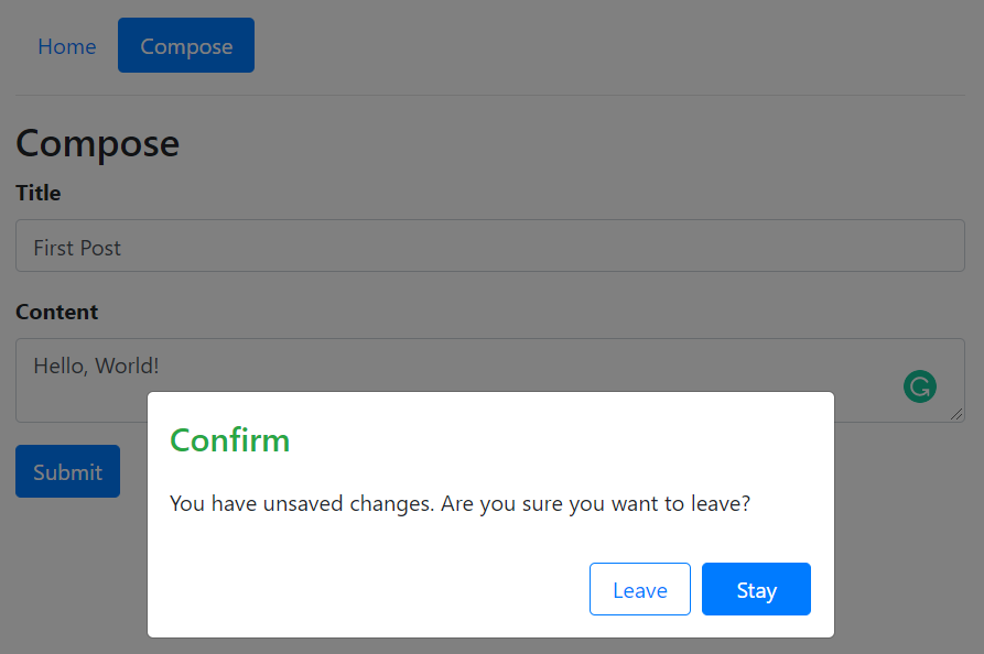 Custom Modal Component