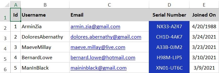 Excel export formatted
