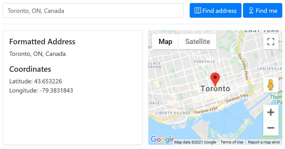 Geocoding app on desktop