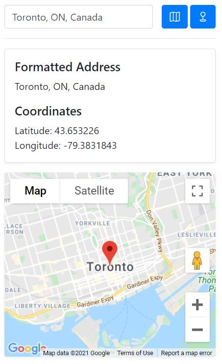 Geocoding app on mobile
