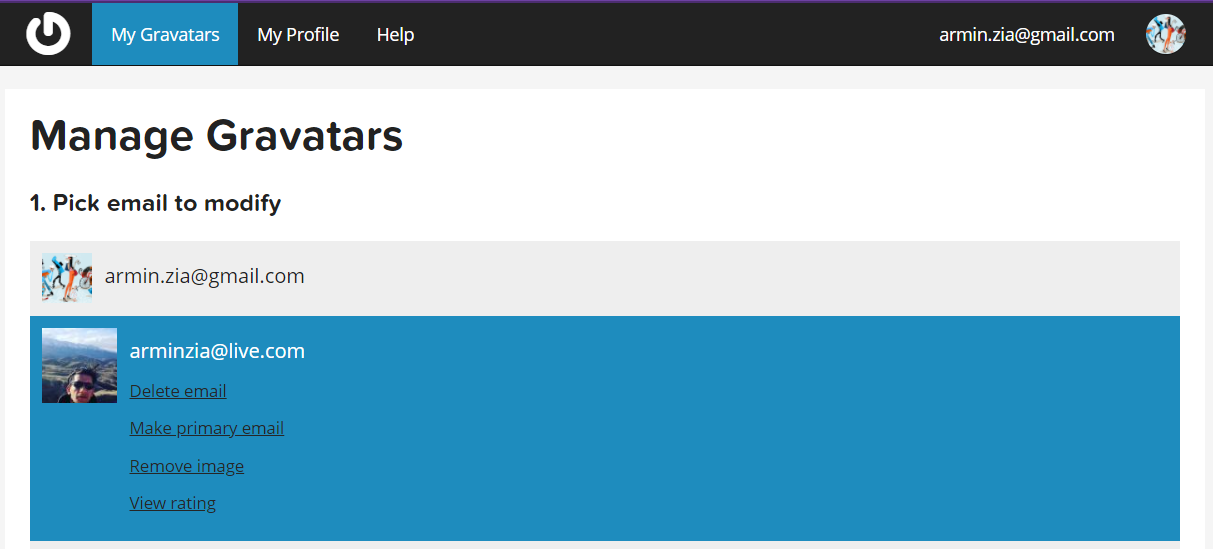 Gravatar Account